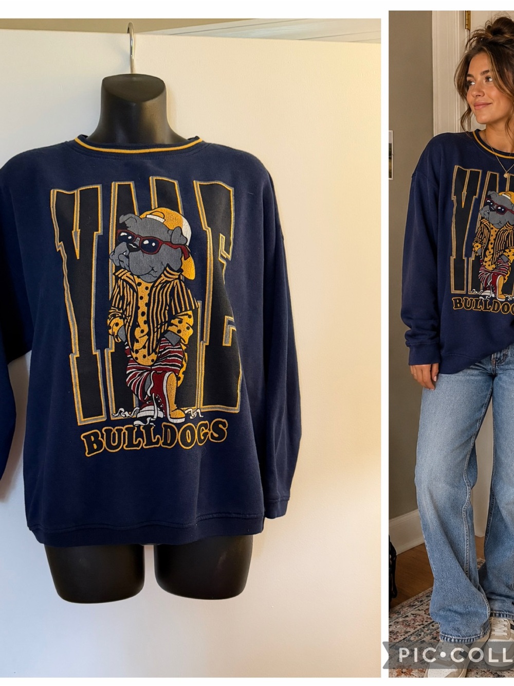 Vintage y2k Yale Universuty Bulldogs Graphic Crewneck Sweatshirt